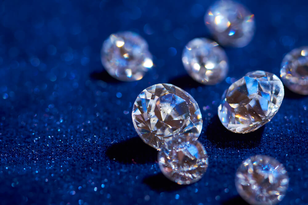 Blue Diamonds on Blue background - Shira Diamonds