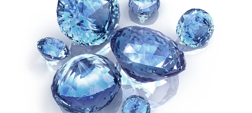 Blue Diamonds on white background - Shira Diamonds