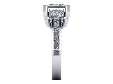 Custom 3 Stone Engagement Ring Princess Ring Rockwall Texas 3