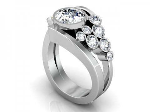 custom bezel diamond engagement ring prosper texas 1