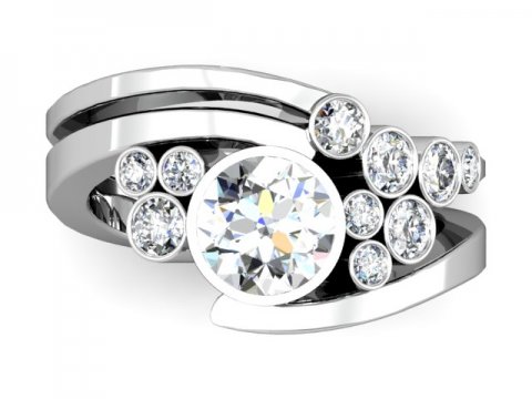 custom bezel diamond engagement ring prosper texas 4