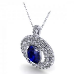 Custom Jewelry Dallas - Custom Diamond Pendant Sapphie Pendant 1