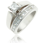 Princess Diamond Ring - Solitaire Princess Diamond Ring Set - Dallas 1